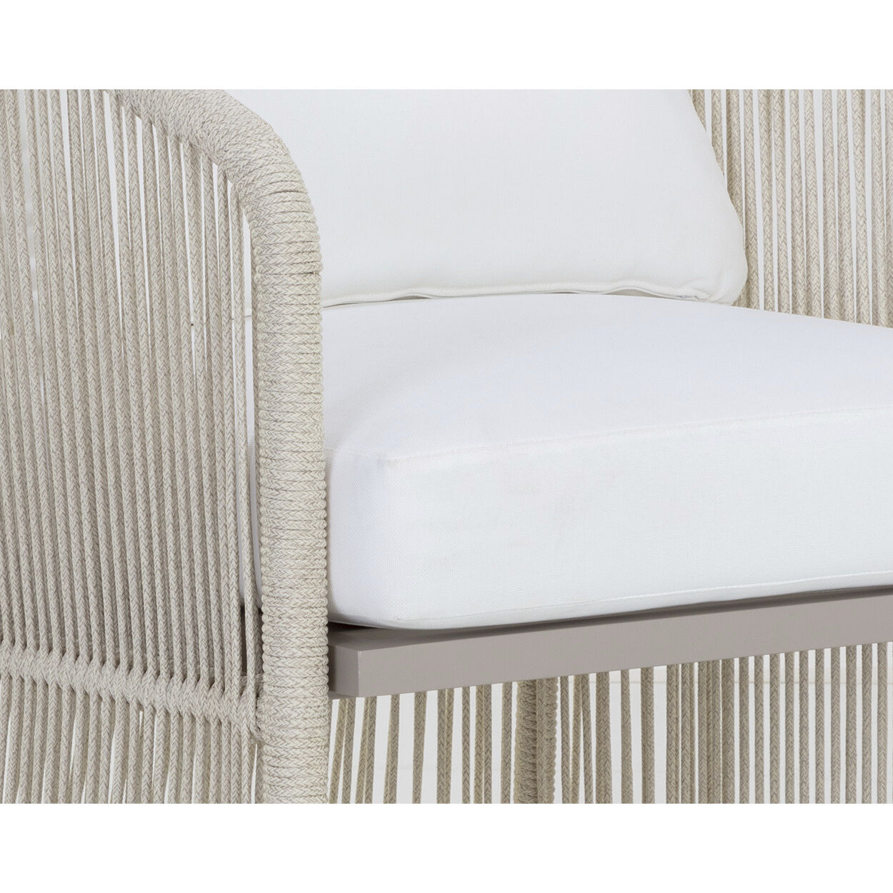 Allariz Greige / Stinson White Outdoor Dining Armchair